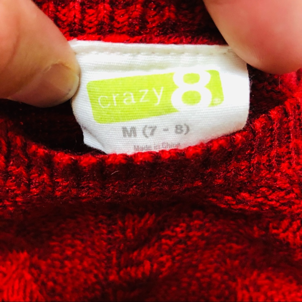 Crazy 8 Red Knit Sweater Dress - Girls 7-8 - Picture 2 of 4